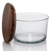 Anchor Glass Party Bowl With Acacia Lid | 2 Pack