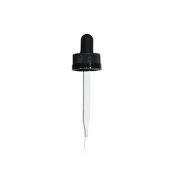 18-400 Black PP Child Resistant Black Dropper 66mm Pipette | 25 Pack
