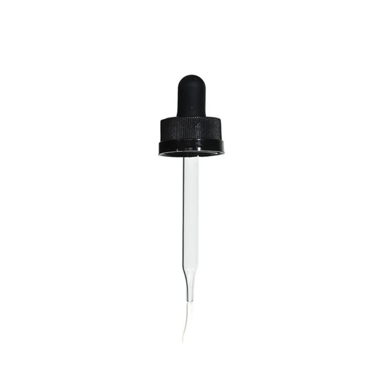 18-400 Black PP Child Resistant Black Dropper 66mm Pipette | 25 Pack