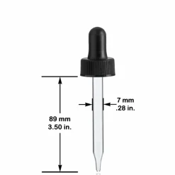 20-400 Black PP Dropper 89mm Pipette | 18 Pack