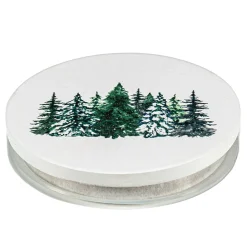 Frosted Pines Wood Lid | 12 Pack