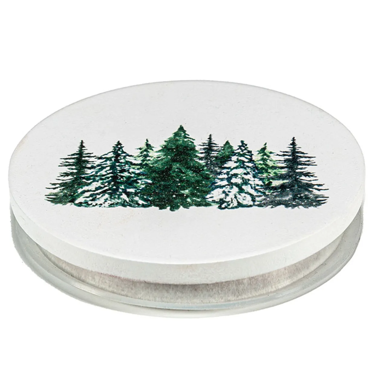 Frosted Pines Wood Lid | 12 Pack
