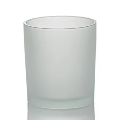 Frosted White Colored Candle Jar 14.5 Oz With Bamboo Lid | 12 Pack