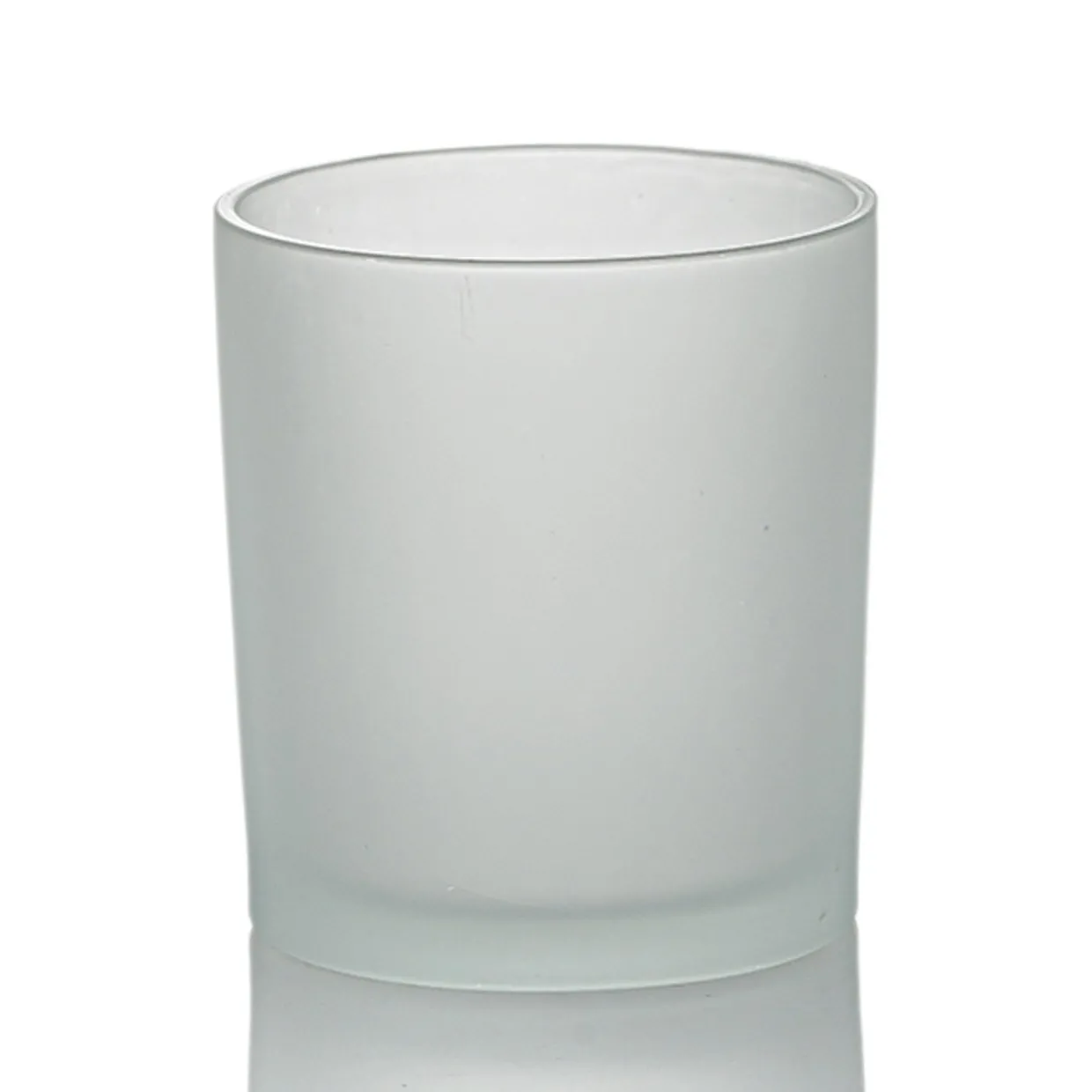 Frosted White Colored Candle Jar 14.5 Oz With Bamboo Lid | 12 Pack