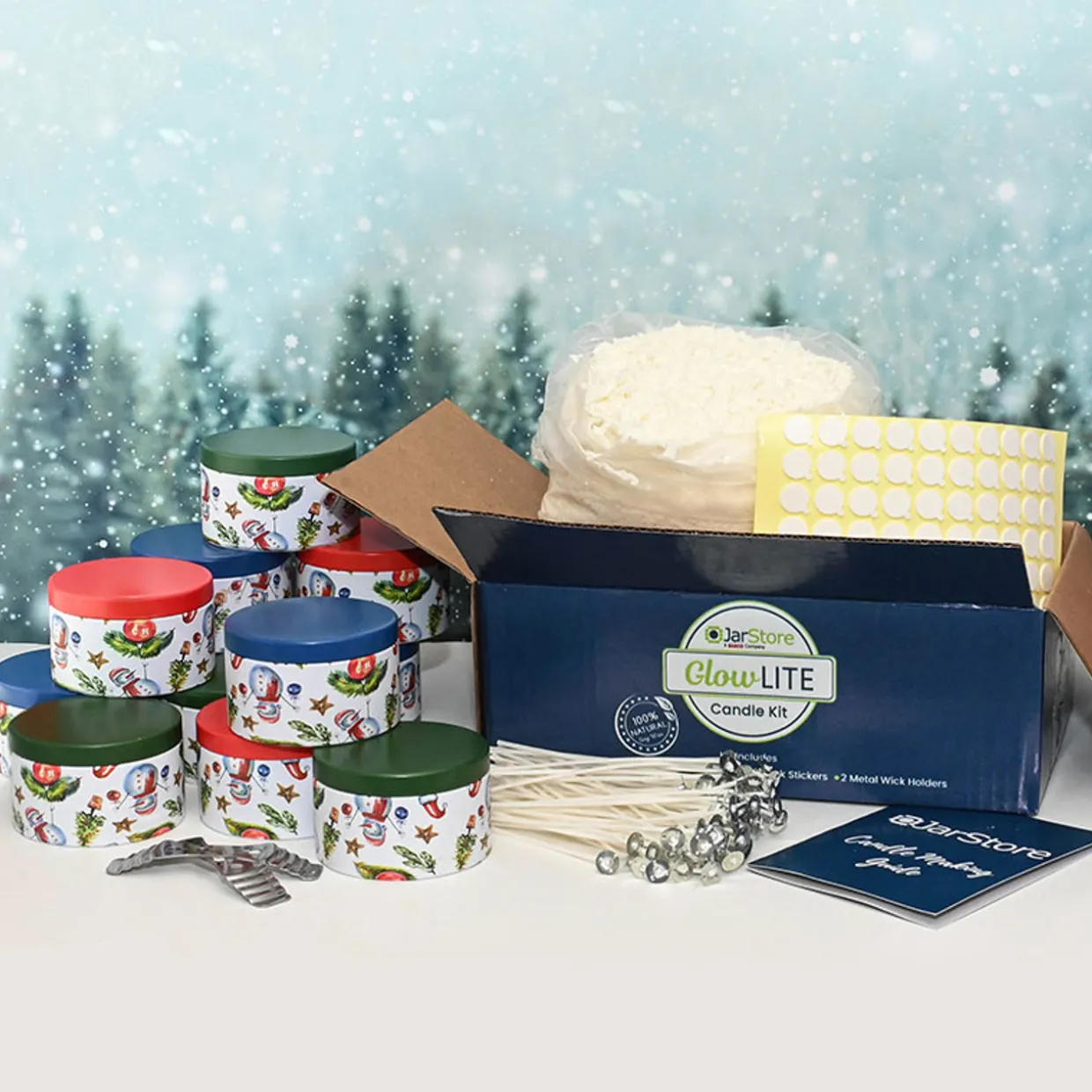 Glow Lite Candle Making Kit With 8 Oz Holiday Tins