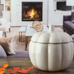 Light Gray 70 Oz. Anchor Pumpkin Jar With Lid