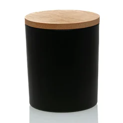 Matte Black Colored Candle Jar - 14.5 Oz With Bamboo Lid | 12 Pack