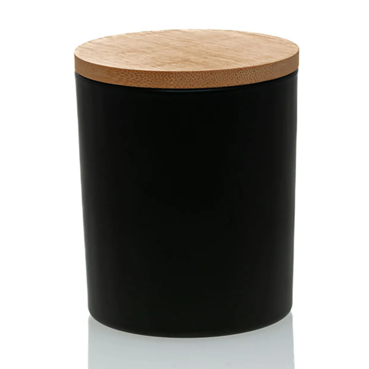 Matte Black Colored Candle Jar - 14.5 Oz With Bamboo Lid | 12 Pack