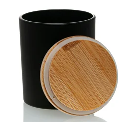 Matte Black Colored Candle Jar - 14.5 Oz With Bamboo Lid | 12 Pack