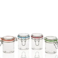 9.4 Oz. Anchor Mini Hermes Clamp Top Lid With Multi Colored Gaskets | 12 Pack