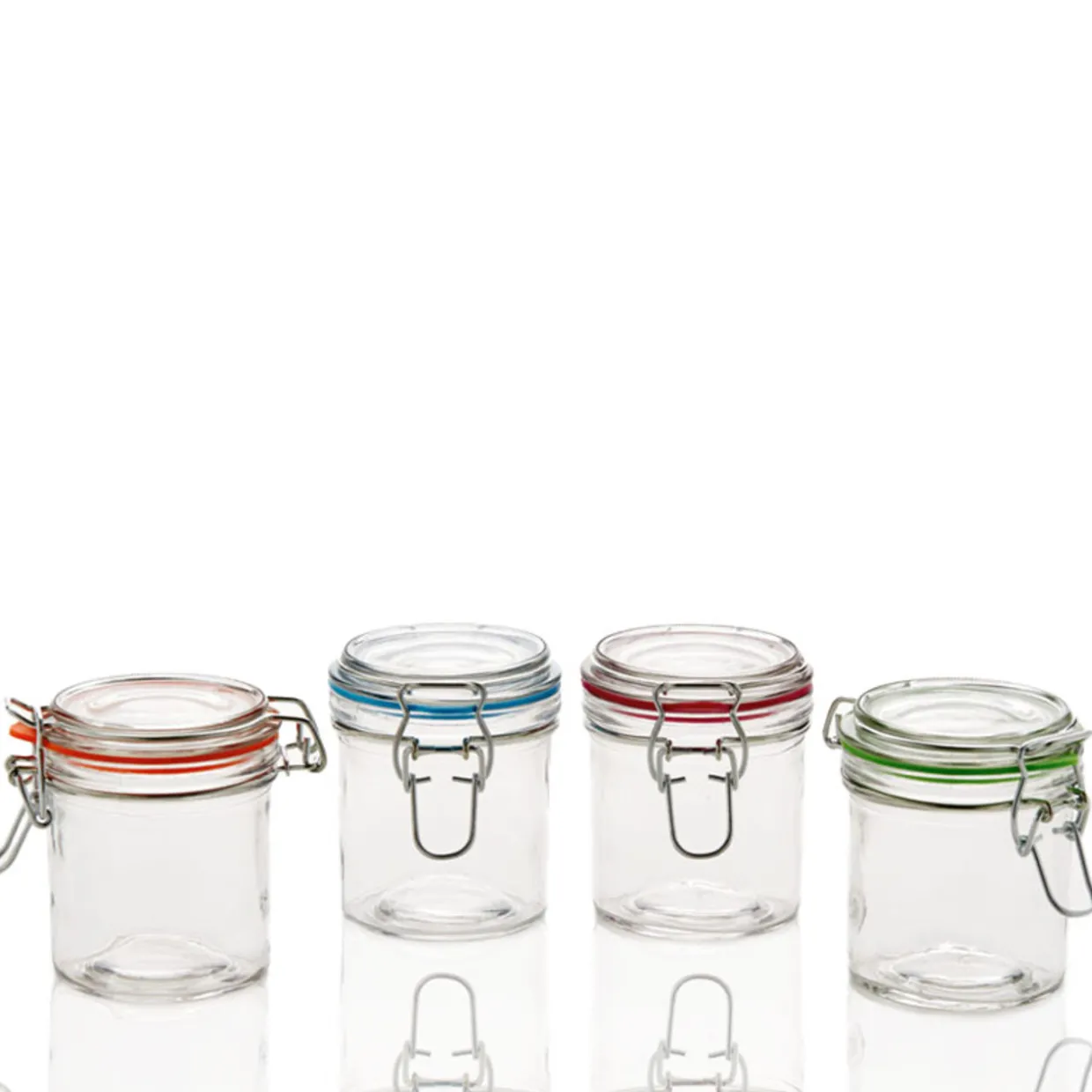 9.4 Oz. Anchor Mini Hermes Clamp Top Lid With Multi Colored Gaskets | 12 Pack