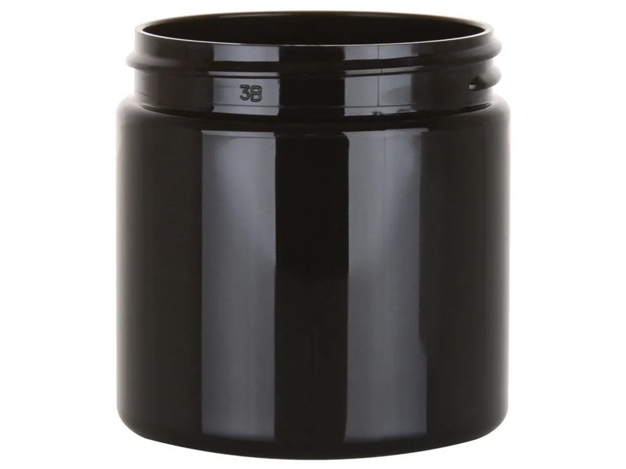 4 Oz Black PET Straight Sided Jar 58-400 | 36 Pack