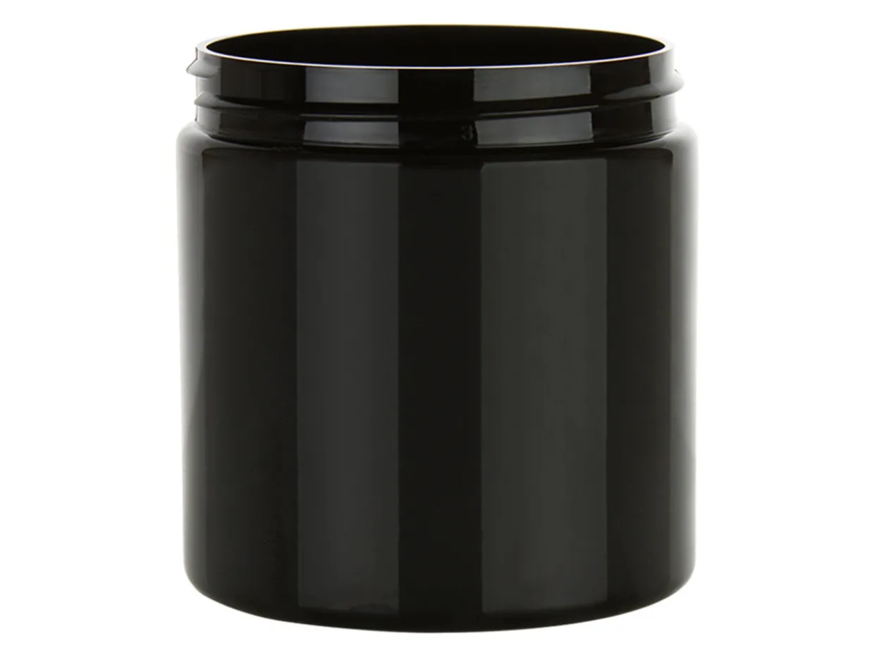 8 Oz Black PET Straight Sided Jar 70-400 | 36 Pack