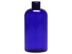 8 Oz Blue PET Boston Round 24-410 | 36 Pack