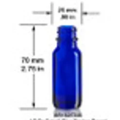 1/2 Oz Cobalt Blue Boston Round Bottle 18-400 | 25 Pack