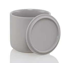 13.5 Oz Gray Jar Store Ceramic Candle Jar With Lid | 16 Pack
