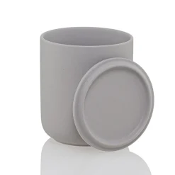 12.7 Oz Gray Jar Store Ceramic Candle Jar With Lid | 16 Pack
