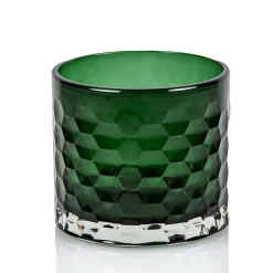 18 Oz Green Libbey 3 Wick Hexagon Pattern Candle Jar | 12 Pack
