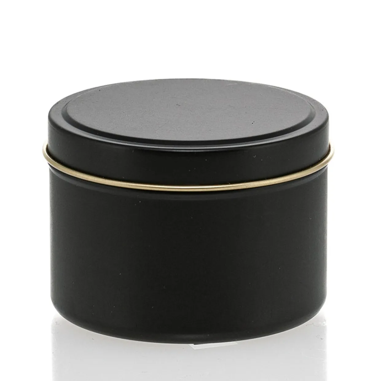 6 Oz Jar Store Black Candle Tin With Feet | 12 Pack