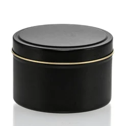 8 Oz Jar Store Black Candle Tin With Feet | 12 Pack