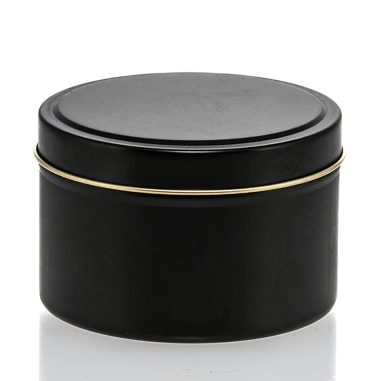 8 Oz Jar Store Black Candle Tin With Feet | 12 Pack