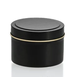 4 Oz Jar Store Black Candle Tin With Feet | 12 Pack