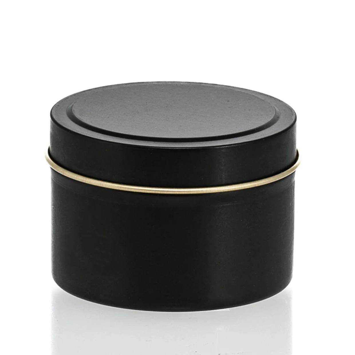 4 Oz Jar Store Black Candle Tin With Feet | 12 Pack