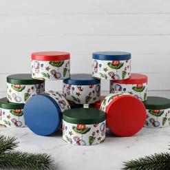 8 Oz Jar Store Holiday Decorated Candle Tin | 12 Pack