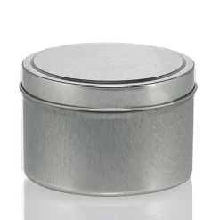 8 Oz Jar Store Silver Candle Tin With Feet | 12 Pack