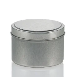 4 Oz Jar Store Silver Candle Tin With Feet | 12 Pack
