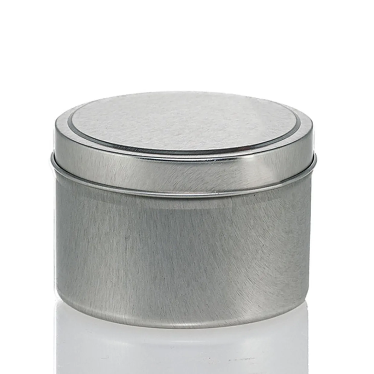 4 Oz Jar Store Silver Candle Tin With Feet | 12 Pack