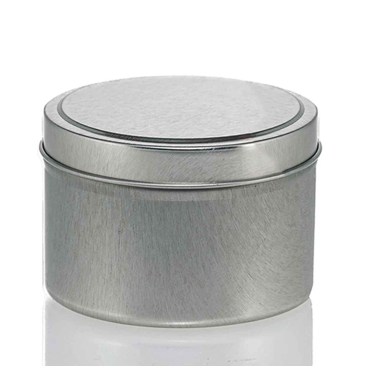 6 Oz Jar Store Silver Candle Tin With Feet | 12 Pack