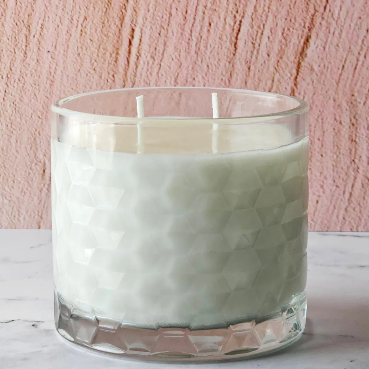 18 Oz Libbey 3 Wick Hexagon Pattern Candle Jar | 12 Pack
