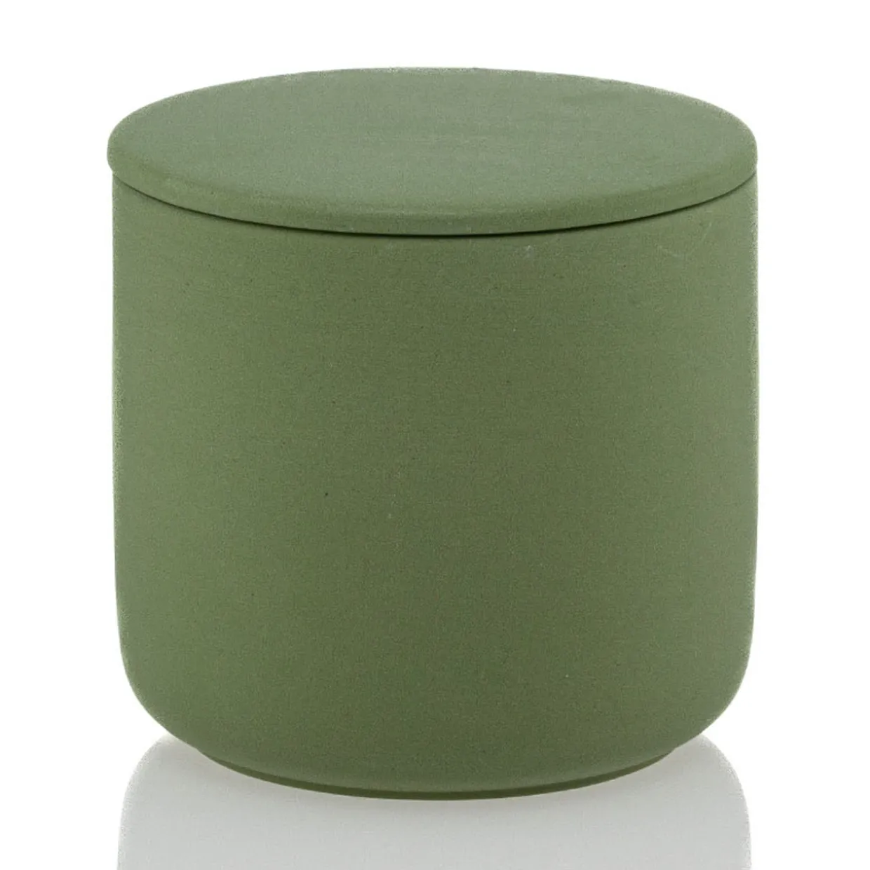 13.5 Oz Olive Green Jar Store Ceramic Candle Jar With Lid | 16 Pack