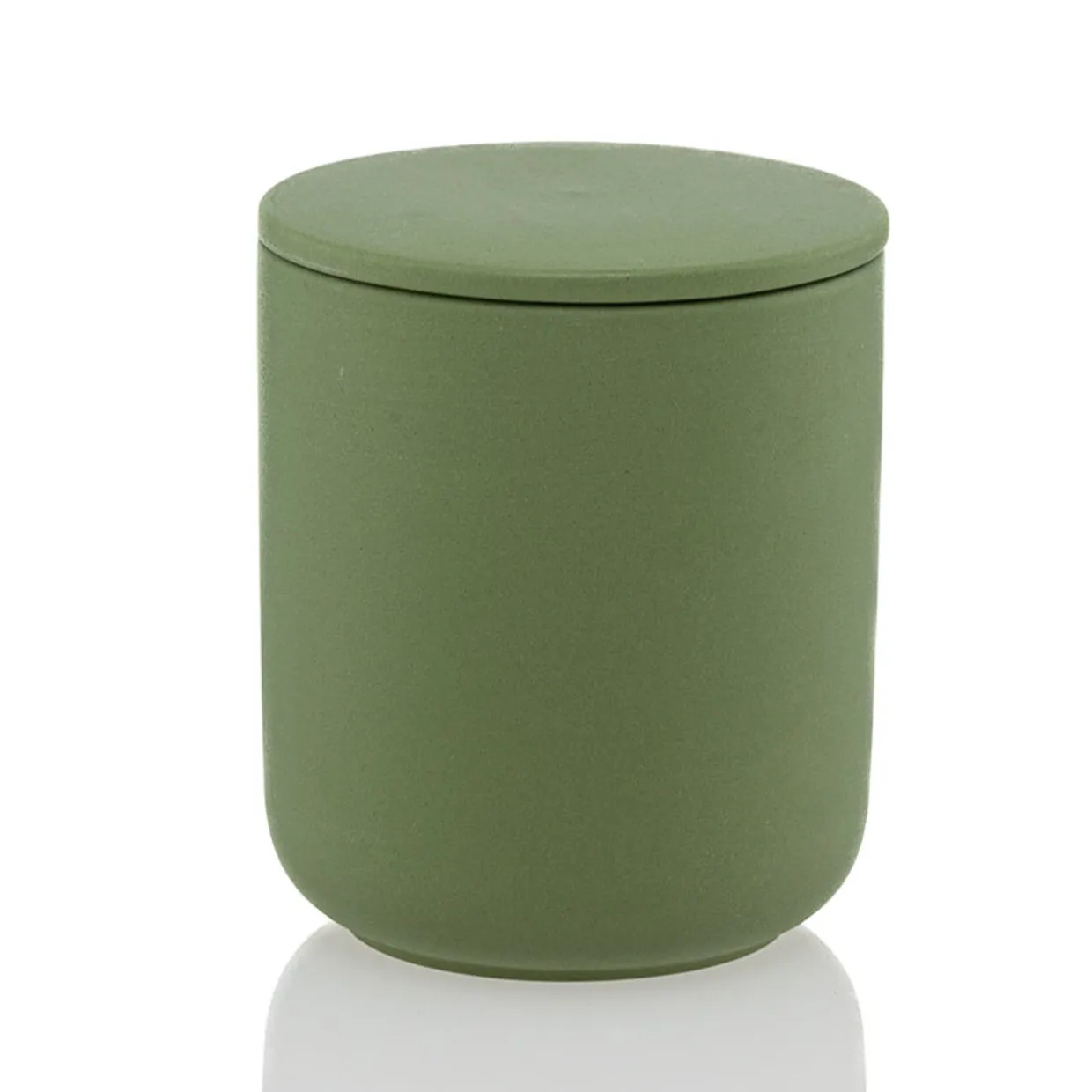 12.7 Oz Olive Green Jar Store Ceramic Candle Jar With Lid | 16 Pack