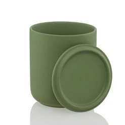 12.7 Oz Olive Green Jar Store Ceramic Candle Jar With Lid | 16 Pack