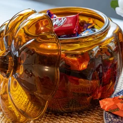 70 Oz. Orange Anchor Pumpkin Jar With Lid