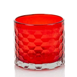 18 Oz Red Libbey 3 Wick Hexagon Pattern Candle Jar | 12 Pack