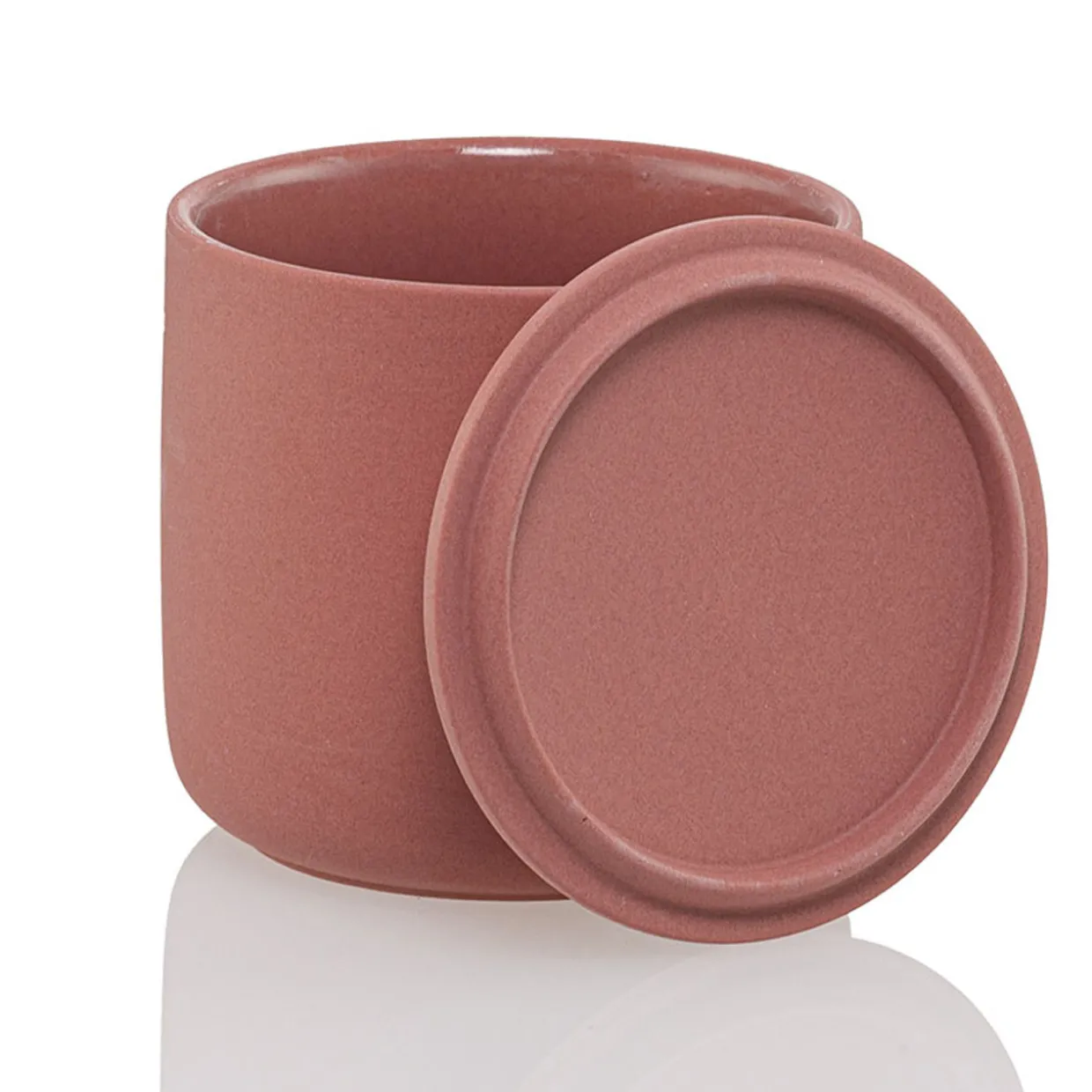 13.5 Oz Rose Pink Jar Store Ceramic Candle Jar With Lid | 16 Pack