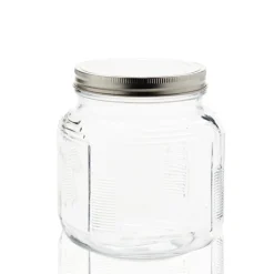 1 Quart Anchor Cracker Jar With Brushed Metal Cover | 4 Pack