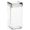 2 Quart Anchor Square Jar With Glass Lid | 4 Pack