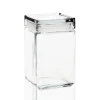 1 1/2 Quart Anchor Square Jar With Glass Lid | 4 Pack