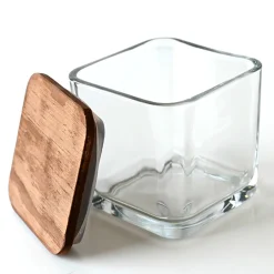 Timber Square Stained Wood Candle Lid | 12 Pack