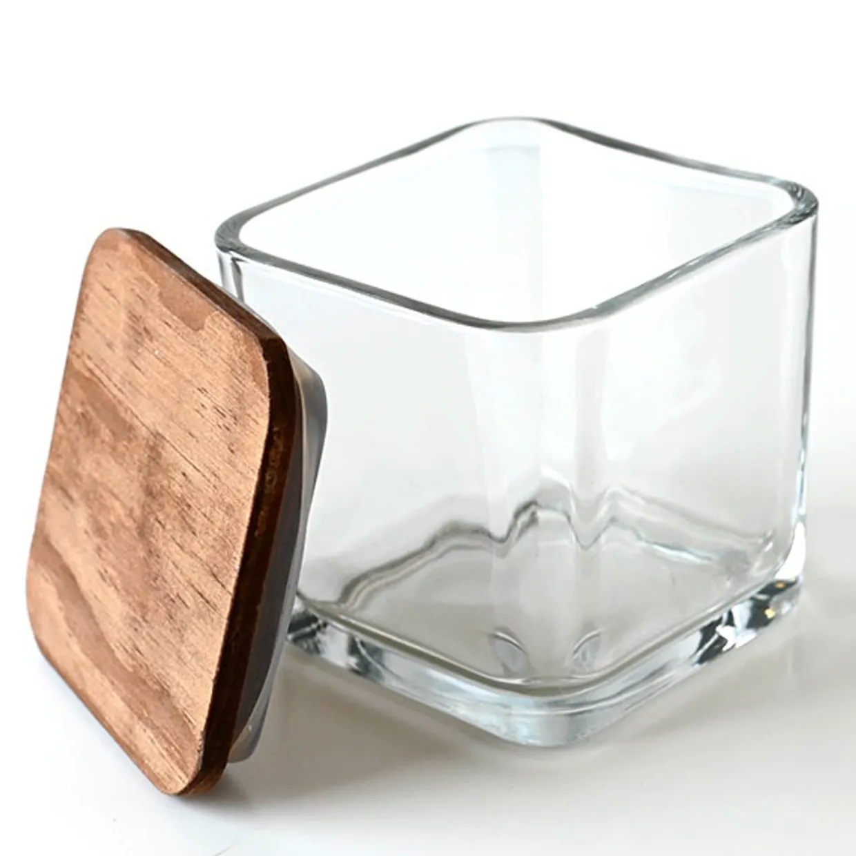 Timber Square Stained Wood Candle Lid | 12 Pack