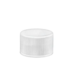 White 20-410 Polypropylene Ribbed Cap With Liner | 36 Pack