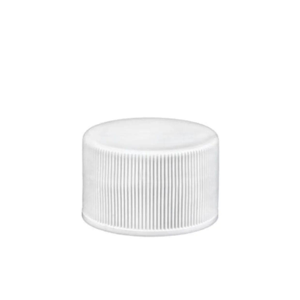 White 20-410 Polypropylene Ribbed Cap With Liner | 36 Pack